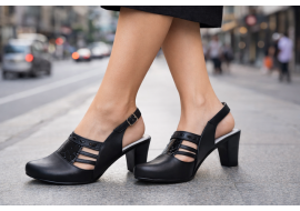 Sandale dama elegante din piele naturala – model negru, confort premium S33CRN